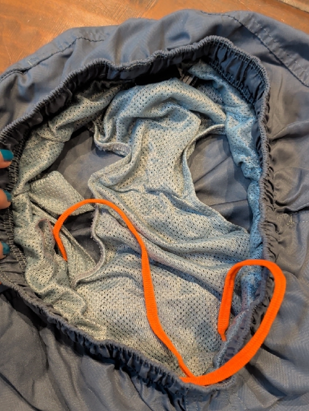 Nike Men’s Gray Athletic Shorts with Orange Accents - Picture 3 of 9